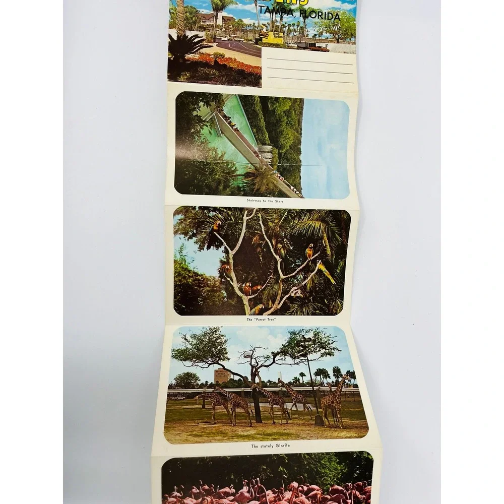 Vintage Florida Busch Gardens Key West Fold Out Postcards Souvenir Lot of 2